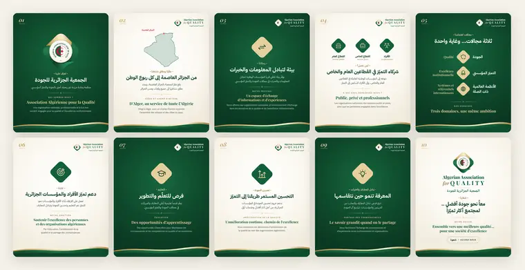 The ten introductory posts in Arabic and French