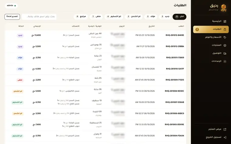 الطلبات والإشعارات